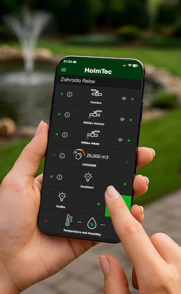 Ovládání mlžítka z mobilní aplikace