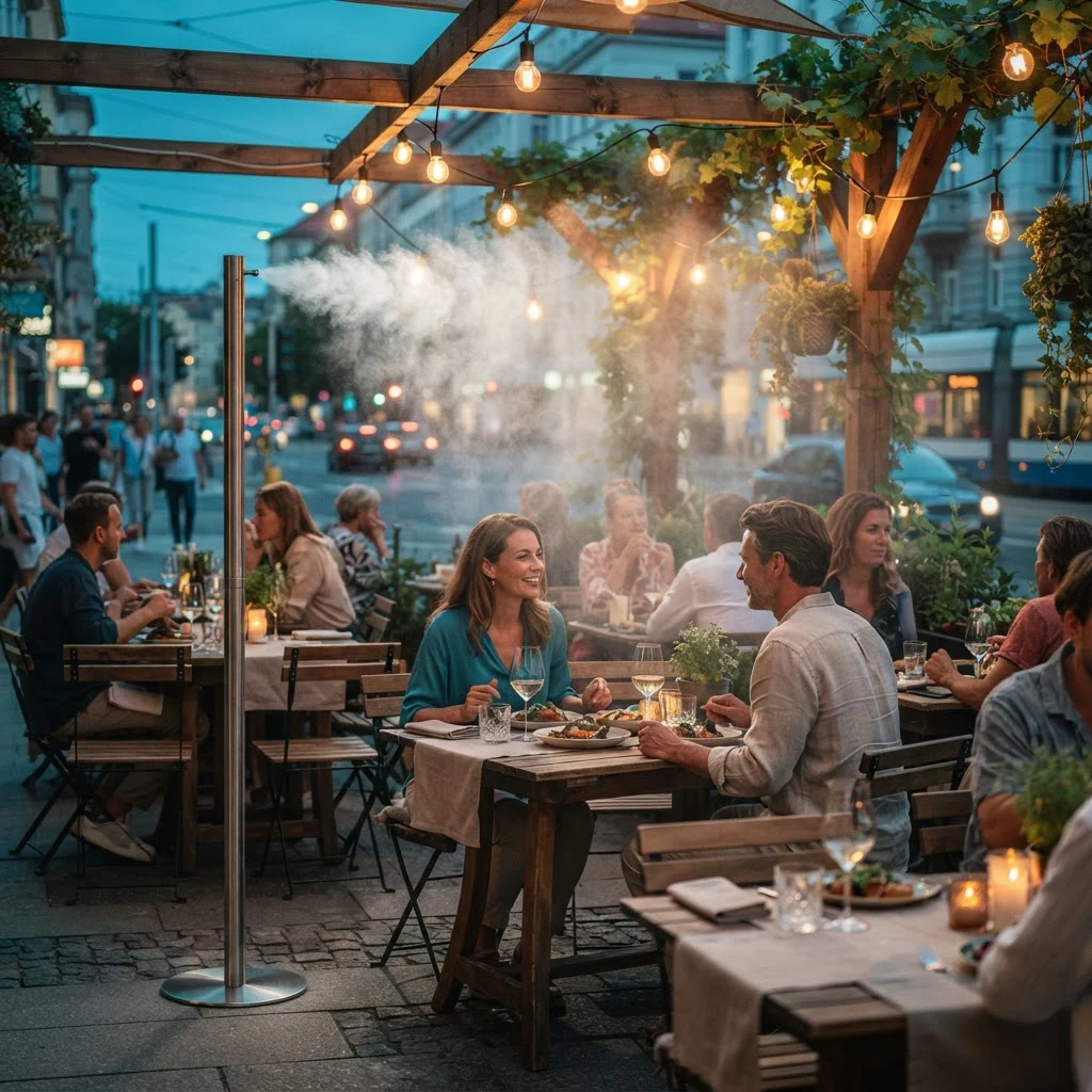 Ukázka mlžení v prostoru: Gastro & hotelové terasy